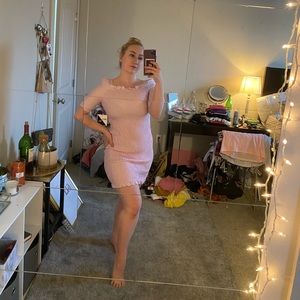 Purple ruched bodycon dress